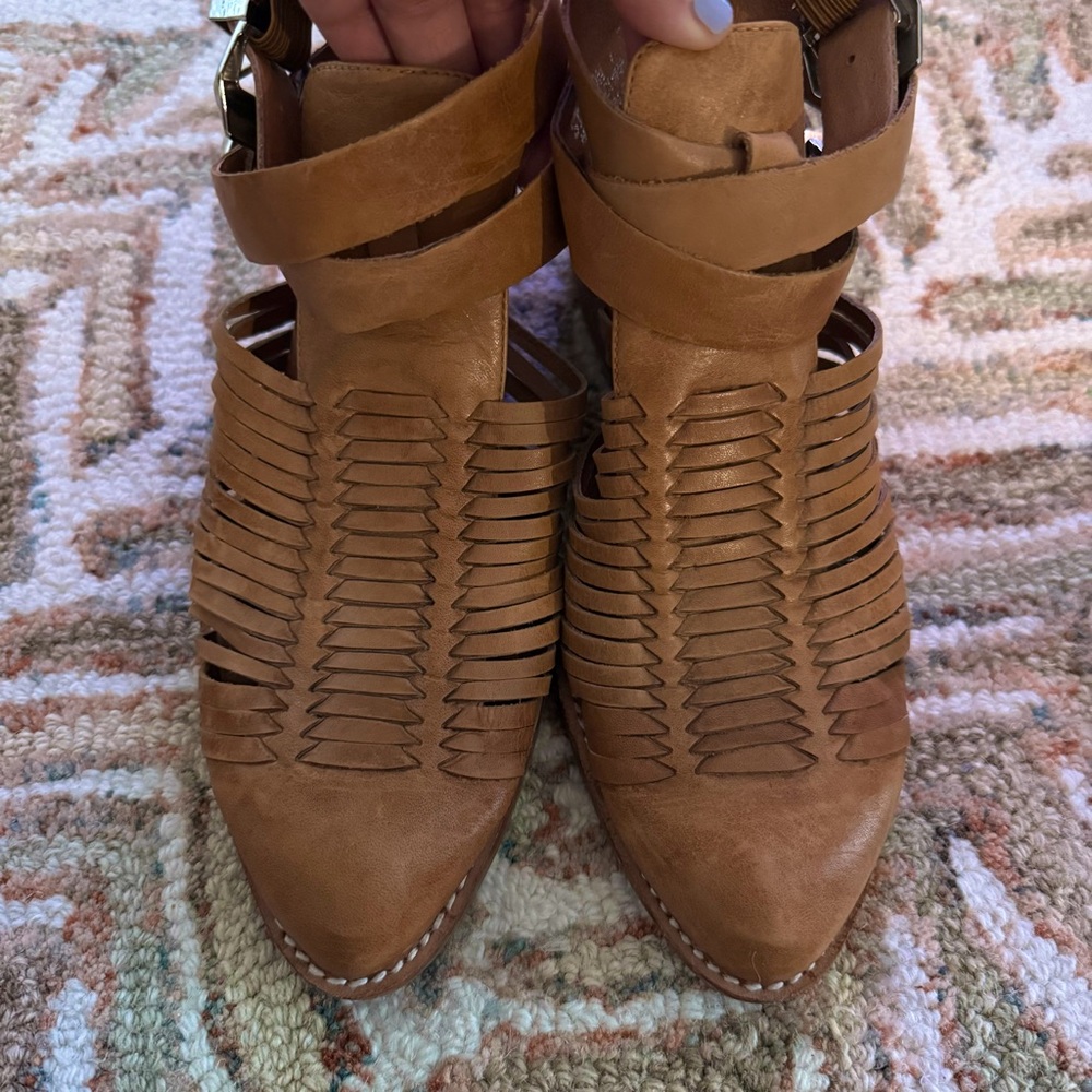 Jeffrey Campbell genuine leather strappy booties size 6.5